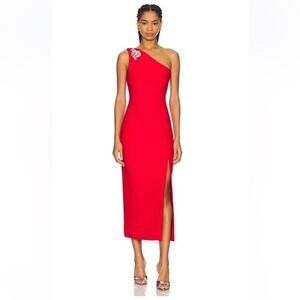 Cinq a Sept Enya Midi Dress in Scarlet